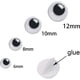 thumbnail image 2 of Ojos móviles UPINS autoadhesivos de 6, 8, 10 y 12 mm, 2 of 3