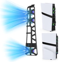 Genérico - Ventilador Con Control De Temperatura, Iluminación Rgb Y Puerto Usb 3.0 Compatible Con Playstation 5 Pro-Negro