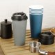 thumbnail image 3 of Tazas de café LITOPAK de papel de 20 onzas, paquete de 100 con tapas, azul y gris, 3 of 7
