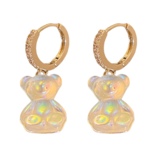 Pendientes colgantes de oso, pendientes de gota de oso, regalo de joyería, pendientes de tuerca con forma de gota de animal, bonitos pendientes de oso
