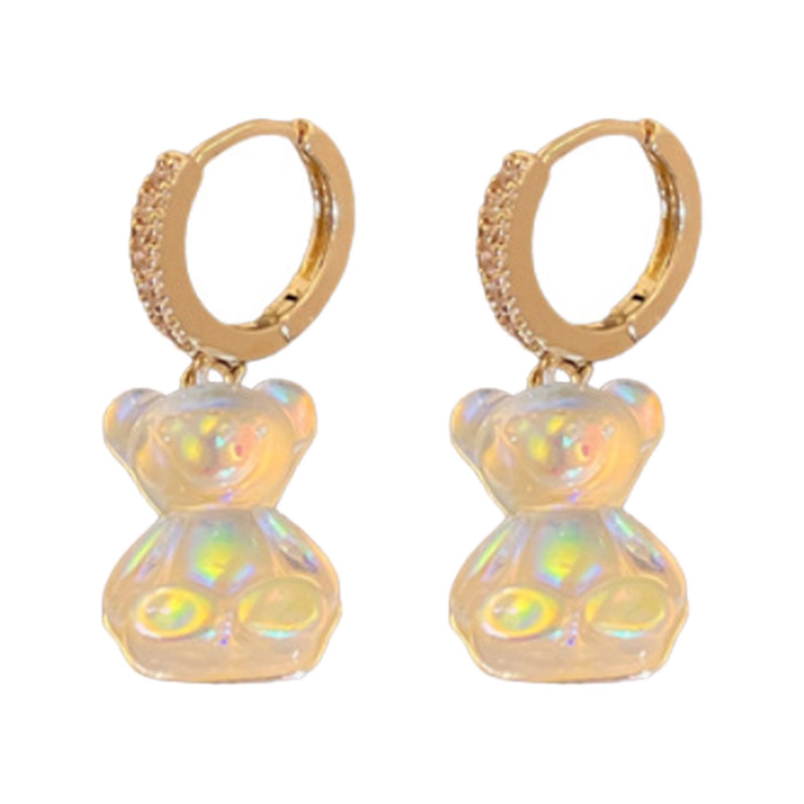 Magideal - Pendientes Colgantes De Oso, Pendientes De Gota De Oso, Regalo De Joyería, Pendientes De Tuerca Con Forma De Gota De Animal, Bonitos Pendientes De Oso