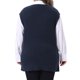 thumbnail image 3 of Agnes Orinda Conjuntos de Halloween para Mujeres Tallas Grandes Chaleco de Suéter de Punto Acanalado Cuello en V Sin Mangas Dobladillo Dividido Casual Jersey Tops de Tirantes 3X Azul Oscuro, 3 of 6