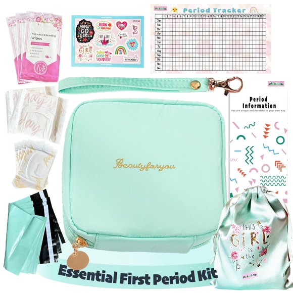 Kit de menstruación multipieyo Essential First Period para niñas de 10 a 12 años