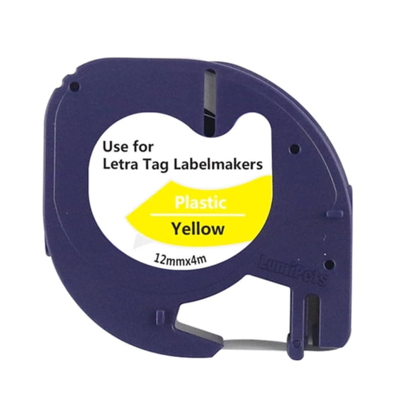 Cinta tipo Letratag para Rotuladora DYMO 12mm x 4m | Amarilla 91332