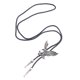 thumbnail image 2 of Hombres vaquero de cuero Rodeo Bolo Tie corbata cordón águila colgante de plata antigua, 2 of 5