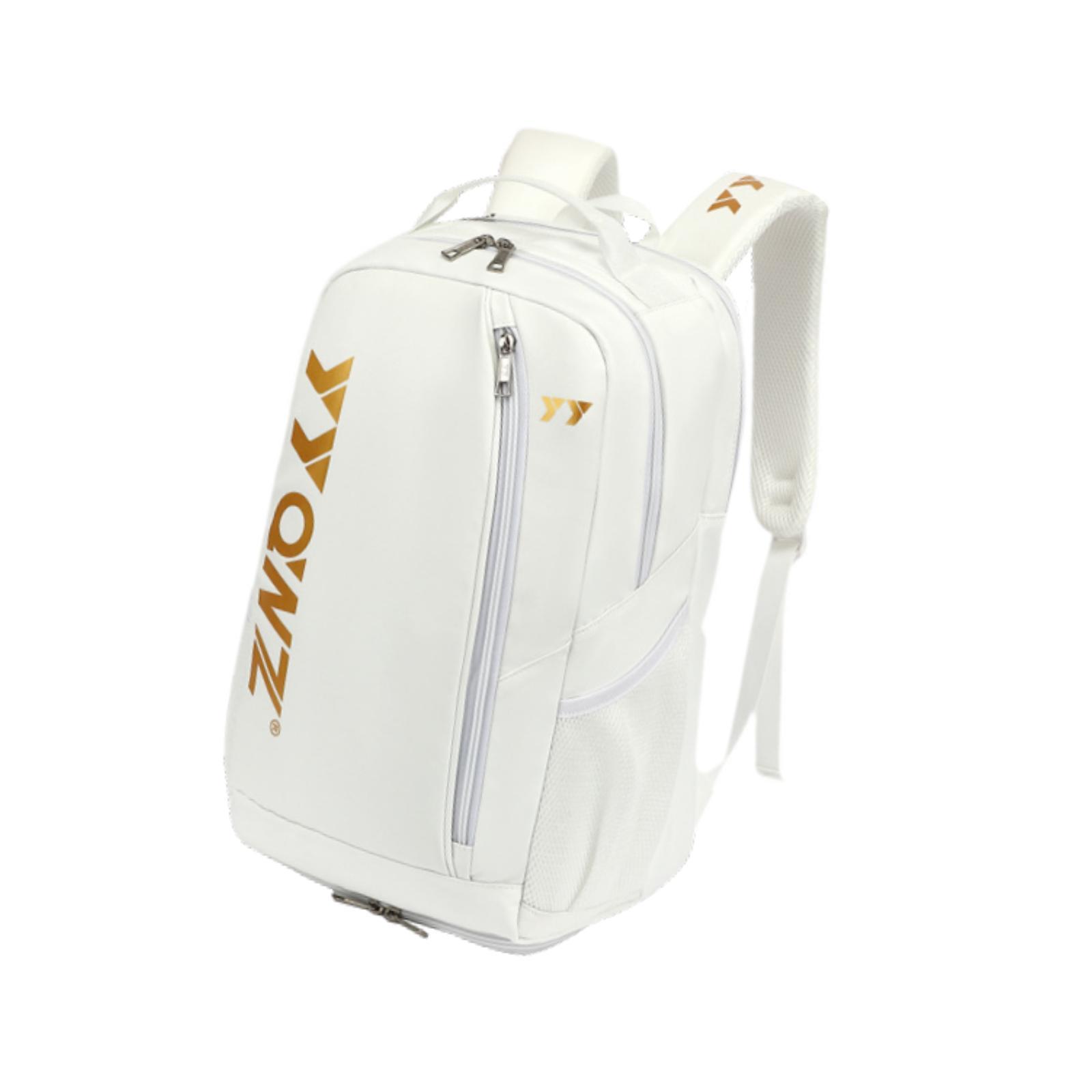 Ioensy - Mochila De Bádminton, Bolso De Hombro, Bolsa Para Raquetas De Tenis, Bolsa Para Raquetas De Bádminton, Color Blanco Y Dorado