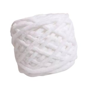 Magideal - Hilo De Chenilla Grueso, Hilo De Poliéster, Decoración Del Hogar, Suave, Lavable, Hecho A Mano, Para Hacer Sombreros, Tejer A Crochet, Camas Para Masc Blanco
