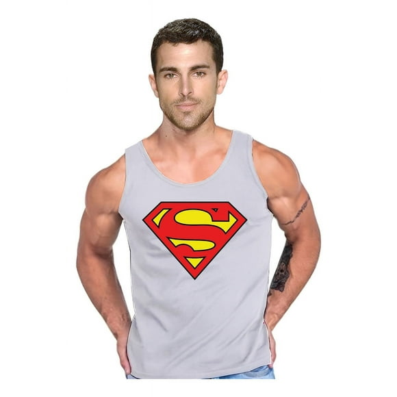 Polera Superman Superheroe Liga De La Justicia Tank Gym Talla S Gris Hombre