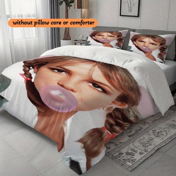 3pcs Britney Spears "Oops" Printed Cover Set - Breathable Polyester for Holiday Parties & Decor - Perfect for Christmas and Halloween