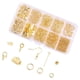thumbnail image 2 of Juego de fabricación de aretes con anillos de salto abiertos Pasadores de oreja Abrazadera de cinta Engarces con lazo Hallazgos de joyería Extremos de , dorado, 2 of 5