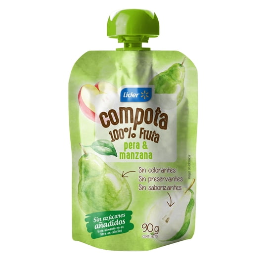 Compota Pera Y Manzana 90 g Lider