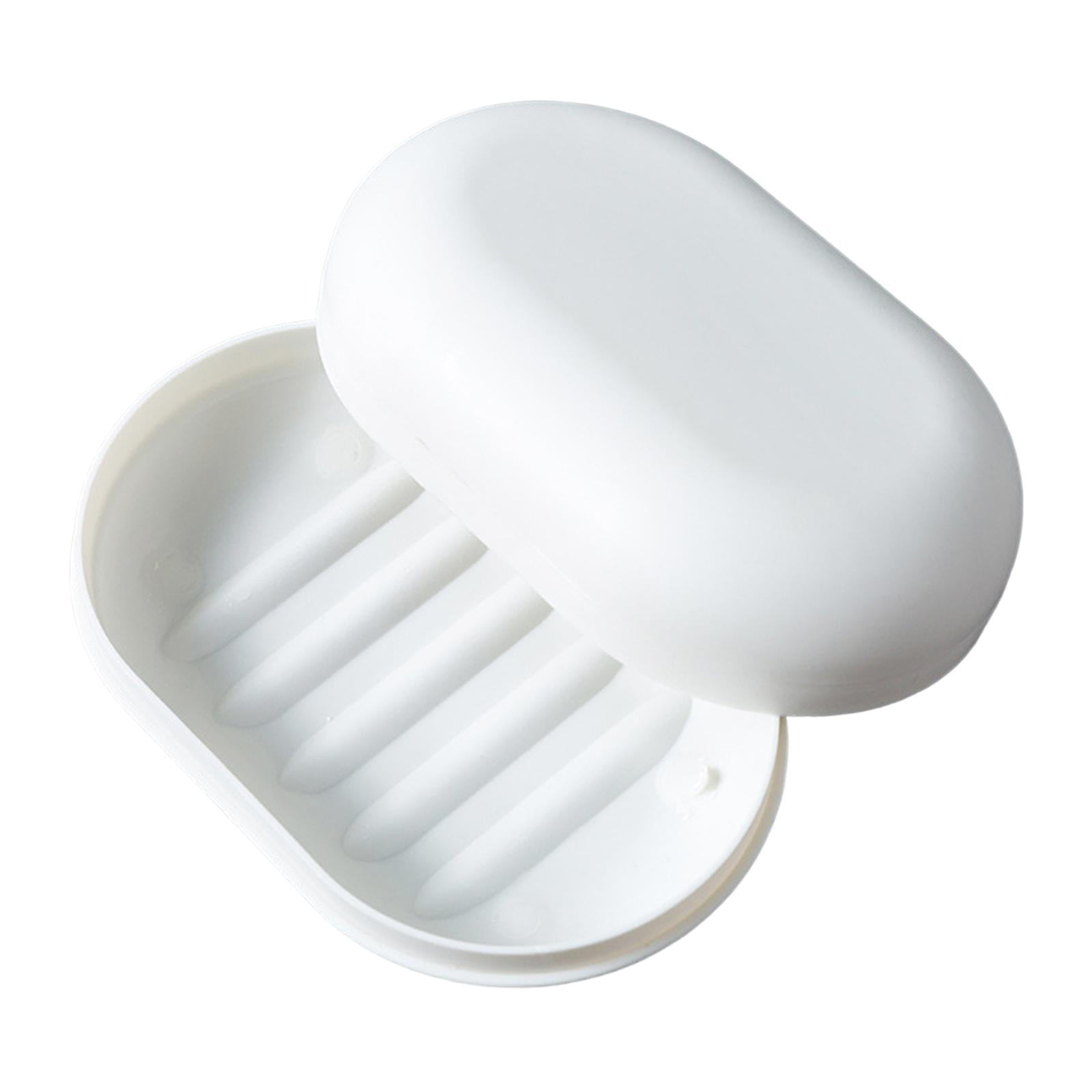 Bothyi - Soporte Para Caja De Jabón Soporte De Jabón Desmontable Con Tapa Para Senderismo Ducha De Viaje Blanco