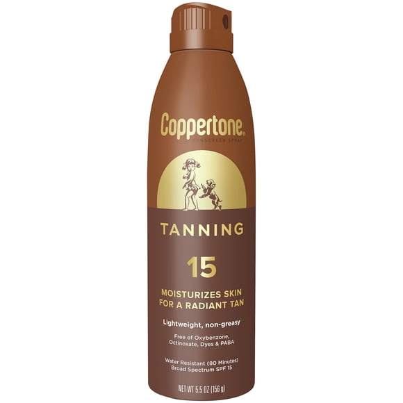 Sunscreen Spray Coppertone Tanning SPF 15 163mL Water Resistant