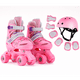 thumbnail image 1 of Patines 4 Rueda Rosa Ajustable Para Niña + Kit De Proteccion Xs Rosado, 1 of 6