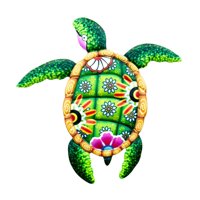 Magideal - Escultura Colgante De Tortuga De Metal Para El Hogar, Decoración Única Para Pared De Exterior, Pieza Colgante Para Pared De Jardín De Interior Verde