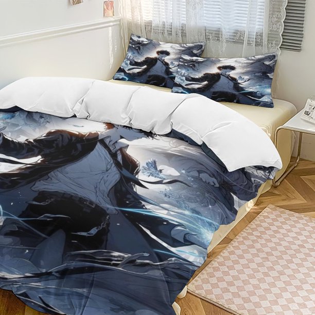 Solo Leveling Anime Home Bed 3-piece Set Classic Japanese Anime Polyester Wash Student Dormitory Set
