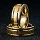 thumbnail image 1 of Anillo de Carburo de Tungsteno Golden Brick Talla 9 USA Hombre, 1 of 3