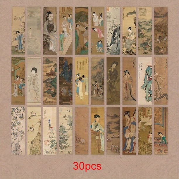 30pcs/box Vintage Picture Bookmark - Perfect for Students & Office Supplies