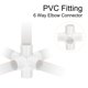 thumbnail image 4 of Uxcell Conector de 6 Vías de 1" para Muebles, Acoplamiento de Tubería de Grado de Construcción, Blanco, 4 of 7