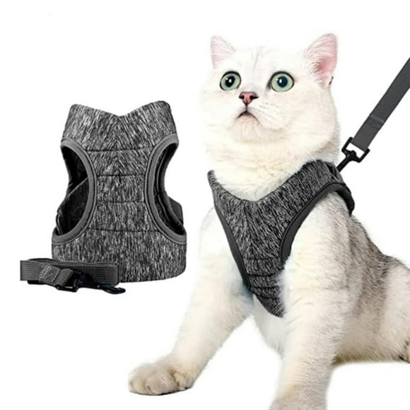 Arnés Y Correa Gato Ultra Ligero Antiescape Gris S
