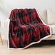 thumbnail image 2 of Manta PAVILIA Red Plaid Sherpa 50x60 para sofá, 2 of 8