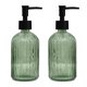 thumbnail image 1 of Set Dispensador De Jabón Vidrio Verde 400 Ml Recargable Con Bomba Negra, 1 of 6