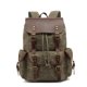thumbnail image 2 of Mochila Lmagice de lona de piel auténtica con portátil de 13 pulgadas, color verde militar, 2 of 9