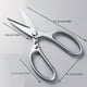 thumbnail image 1 of 1pc Stainless Steel Kitchen Scissors, Multifunctional Chicken Bone Scissors, Ultra Sharp Kitchen Shears, Heavy Duty Household Food Scissors, 1 of 3
