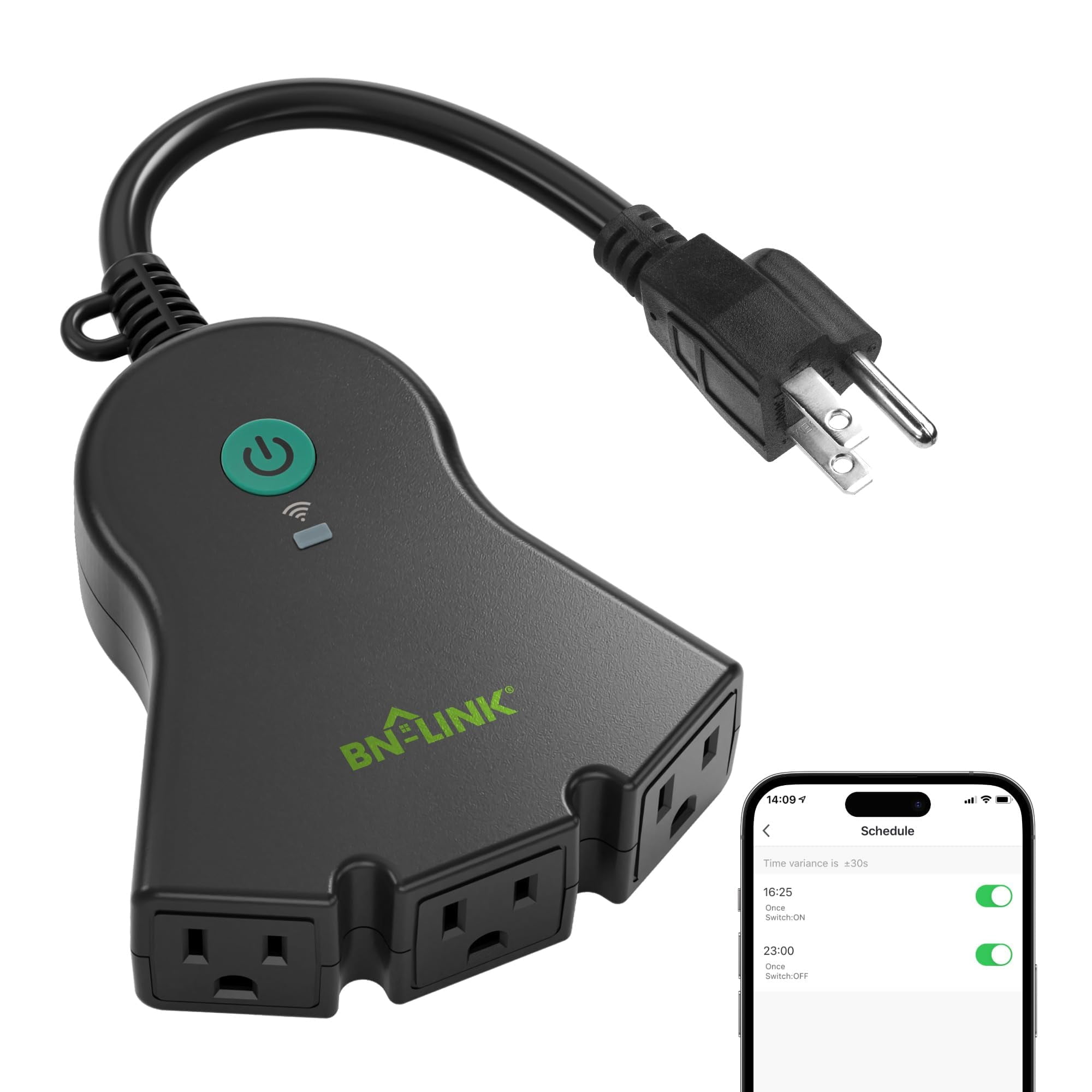 Enchufe Inteligente Wifi De Alta Resistencia Para Exteriores Bn-link Con Temporizador De 2,4 Ghz