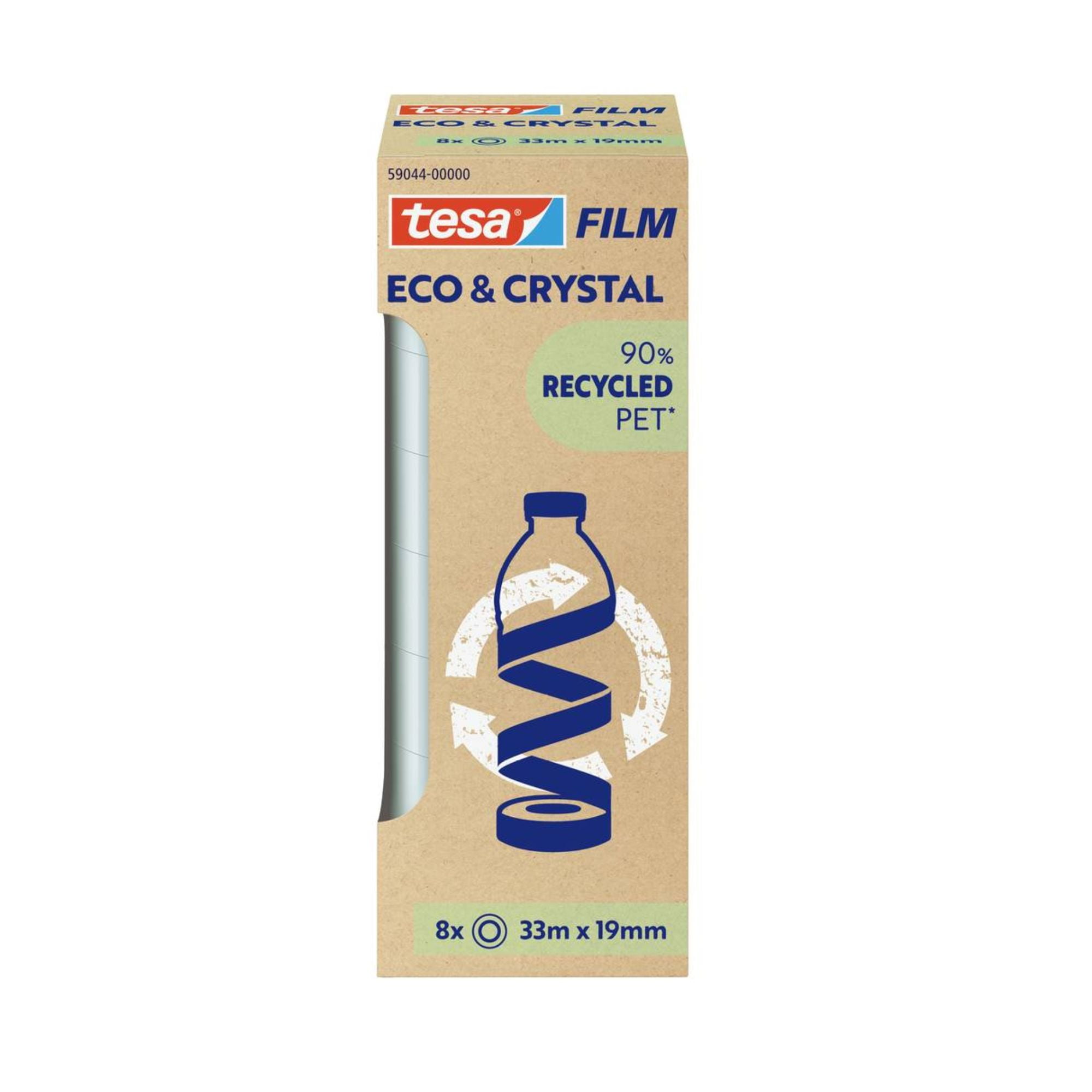Tesa - Cinta Adhesiva Eco & Crystal Torre 19mm X 33mts 8un