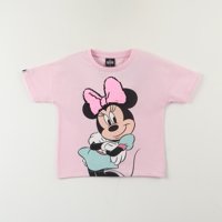 Polera Manga Corta Niña Rosado Minnie Lentejuelas Disney