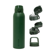 Botella Térmica Agua Acero Inox 3 Tapas Hydrocore 1Lt Lhotse Verde