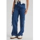 thumbnail image 1 of Jeans Mujer Calce Recto Cargo Amarra Azul, 1 of 4