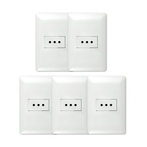 Genérico - Pack 5 Tomacorriente Simple 10A 250V Blanco