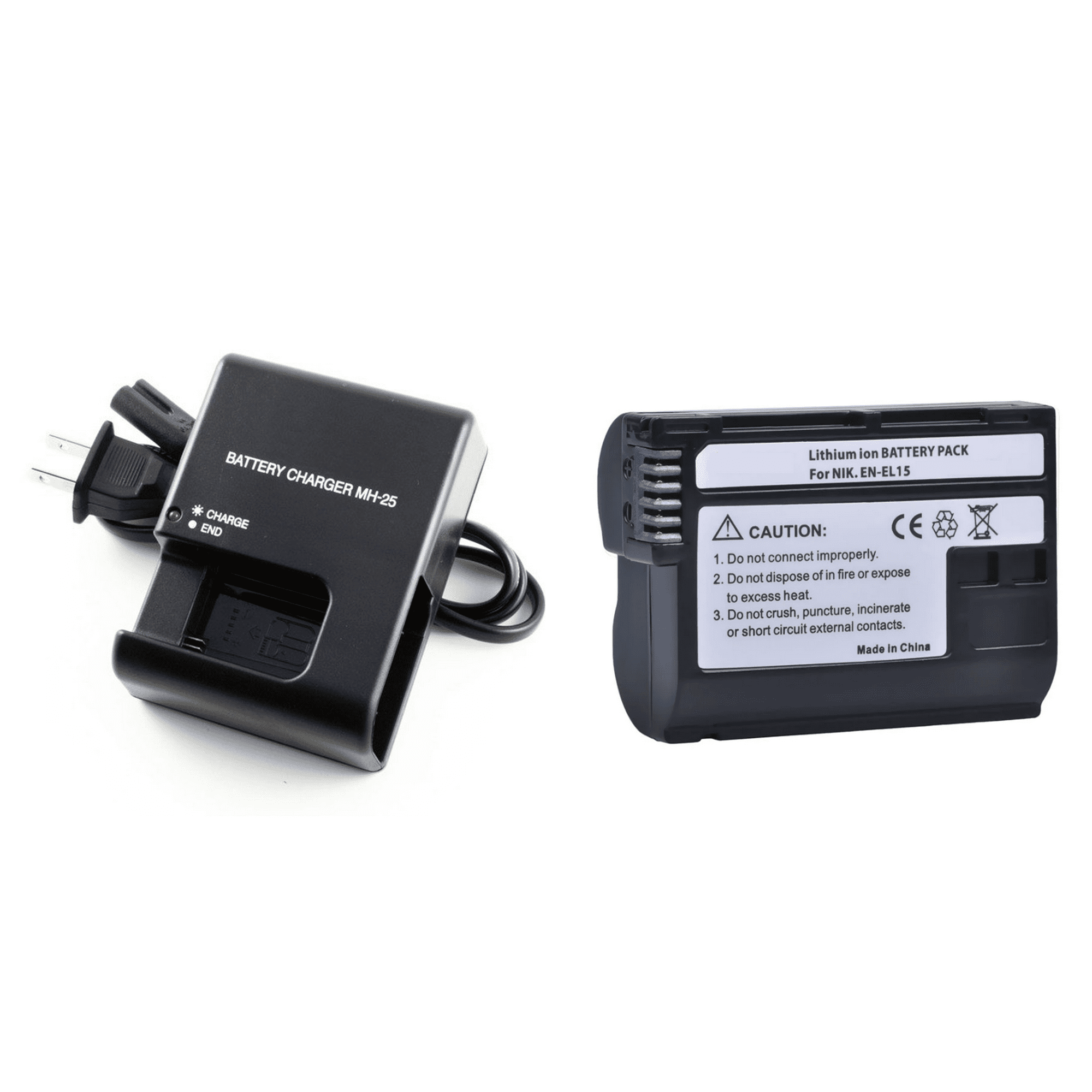 Genérico - Batería En-el15 + Cargador Doble Mh-25 Alternativo Nikon