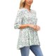 thumbnail image 4 of INSPIRE CHIC Blusa de Mujer con Mangas 3/4 Estampado Floral Cuello en V con Volantes en Capas Casual Elegante para la Playa Túnica S Blanca, 4 of 5