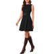 thumbnail image 4 of INSPIRE CHIC Vestido sin mangas para mujer elegante casual cuello barco imitación gamuza con cinturón vestidos línea A L negro, 4 of 6