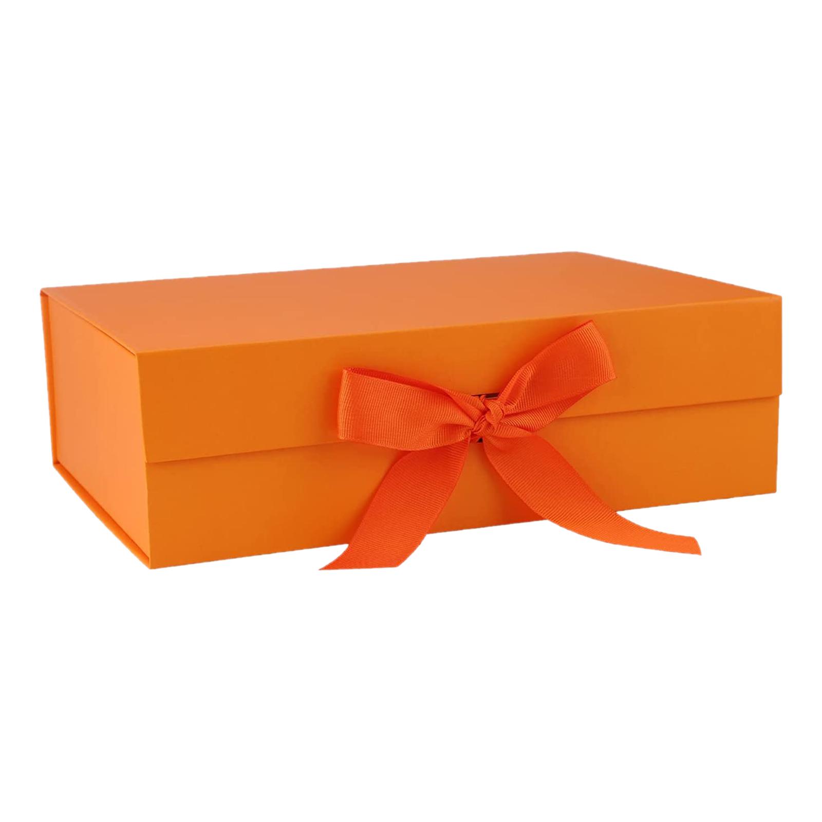 Ioensy - Caja De Regalo Con Cinta Fácil De Montar Reutilizable Para Cajas De Cupcakes De Recuerdo Naranja