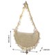 thumbnail image 5 of Bolso de mano DEBIMY de paja con perlas, estilo veraniego para playa, color beige, 5 of 7