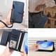 thumbnail image 5 of Funda tipo cartera para UMIDIGI A15/A15C/A15T con bolsillo con cremallera, tarjetero, soporte, correa para la muñeca y tapa de cuero azul, 5 of 5