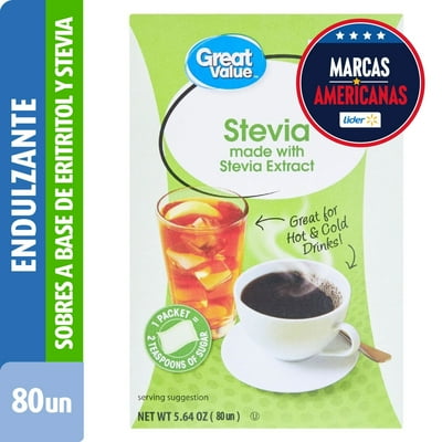 Endulzante En Polvo Stevia 80 Sobres 160 G Great Value