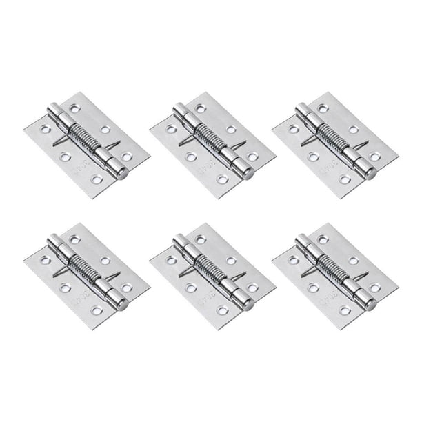 Bisagra de puerta con resorte de cierre automático de 6 piezas Bisagra con resorte fácil de instalar Versátil para puerta trasera Accesorio resistente 3 pulgadas