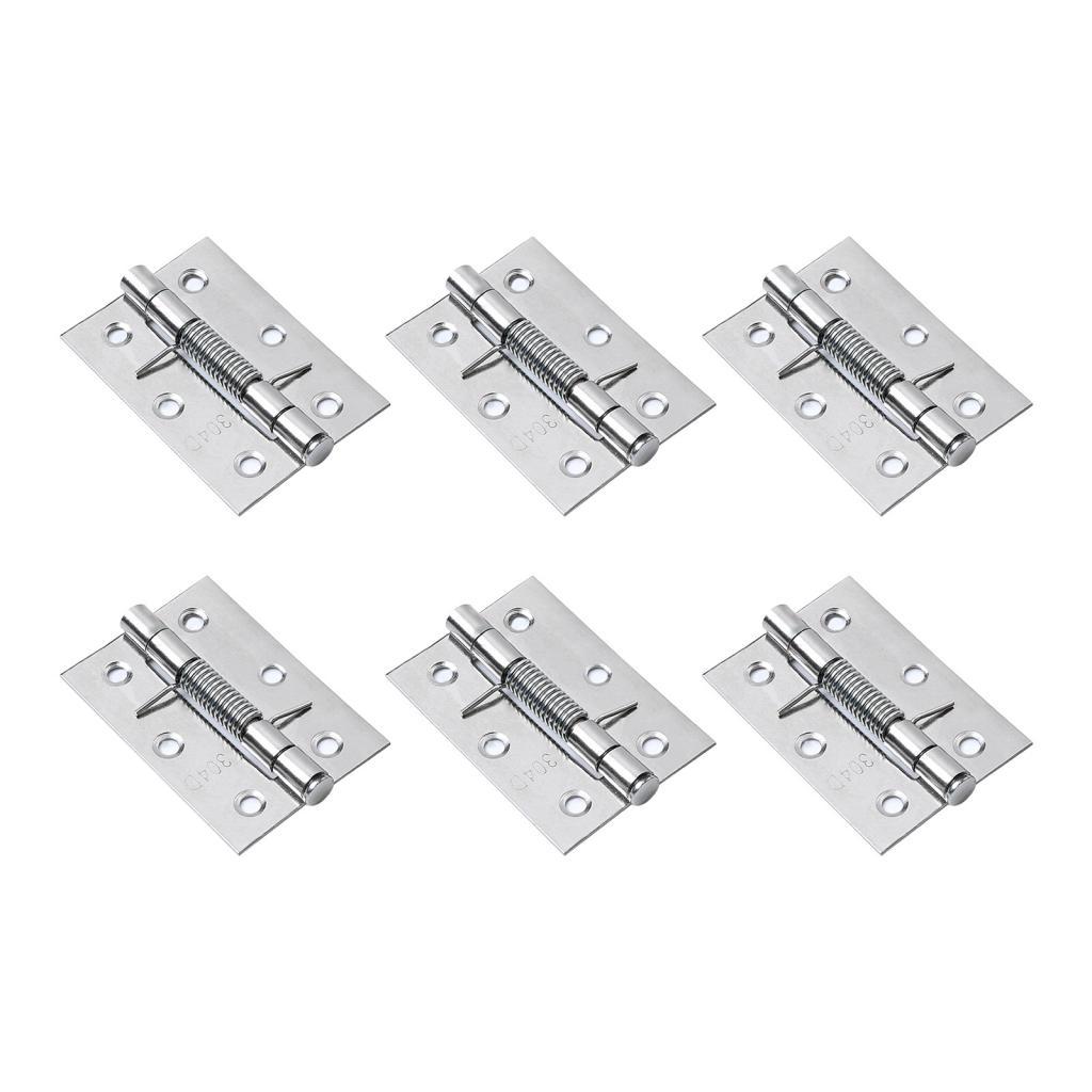 Magideal - Bisagra De Puerta Con Resorte De Cierre Automático De 6 Piezas Bisagra Con Resorte Fácil De Instalar Versátil Para Puerta Trasera Accesorio Resistente 3 Pulgadas