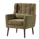 thumbnail image 1 of Modern Accent Chair,Chenille Arm Chairs for Living Room,Upholstered Mordern Armchair,Comfy Soft Padded Lounge Chair in Small Space, Bedroom, w/Pillow, Solid Wood Leg (Olive Green), 1 of 3
