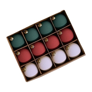 Bothyi - 12 Adornos Navideños Con Forma De Bola, Para Decorar Tu Hogar, Compromiso, Aniversario, Hotel, Verde, Rojo Y Blanco