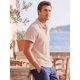 thumbnail image 4 of INSPIRE CHIC Camiseta Polo de Punto Texturizado para Hombre de Manga Corta Casual de Verano para Golf Talla M Beige, 4 of 5
