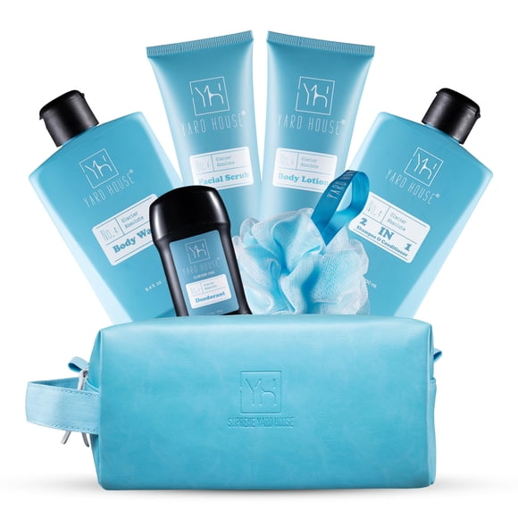 Set de regalo Yard House Bath and Body para hombre con bolsa de piel