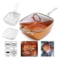 Movi - Olla De Cobre Multiuso Antiadherente Cesta Freír Cerámica Con Accesorios