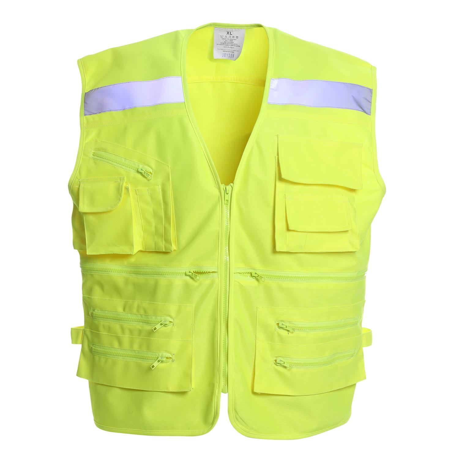 Jayson - Chaleco Geologo Alta Visibilidad Multibolsillo X Espalda Amarillo L