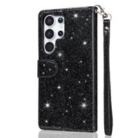 Funda Para Foxdock Elegante Funda Samsung Galaxy S25 Ultra Glitter Con Cremallera-Ideal Para El Uso Diario